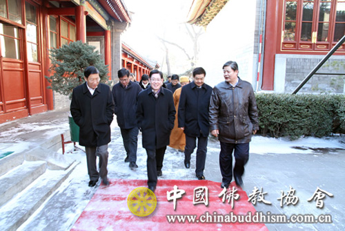 国家宗教事务局局长王作安一行拜访中国佛教协会