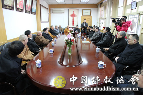 国家宗教事务局局长王作安一行拜访中国佛教协会